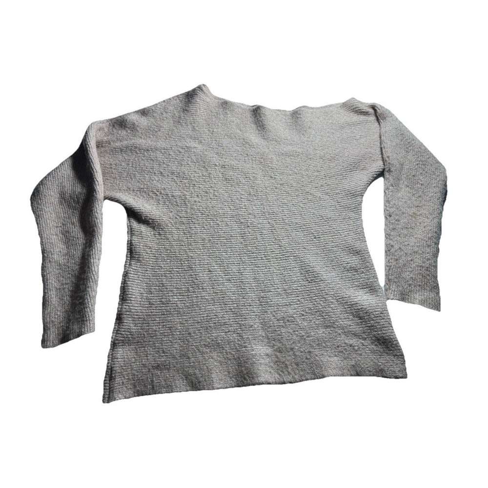 Treasure & Bond women's small tan ribbed boat neck sweater long sleeve